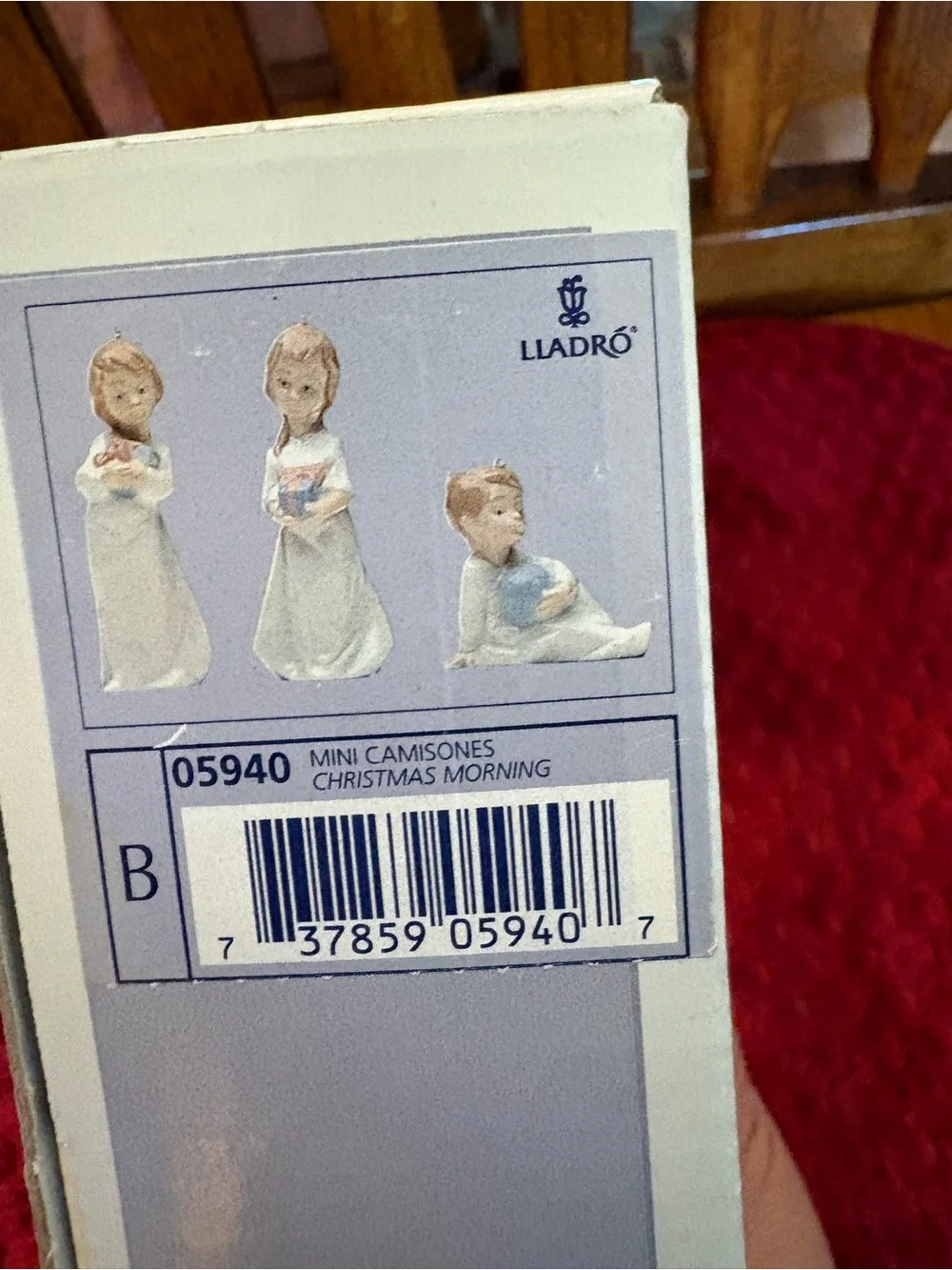 Lladró Christmas Morning Mini Bell Ornament Set #5490 Porcelain 3pc Set w/ Box